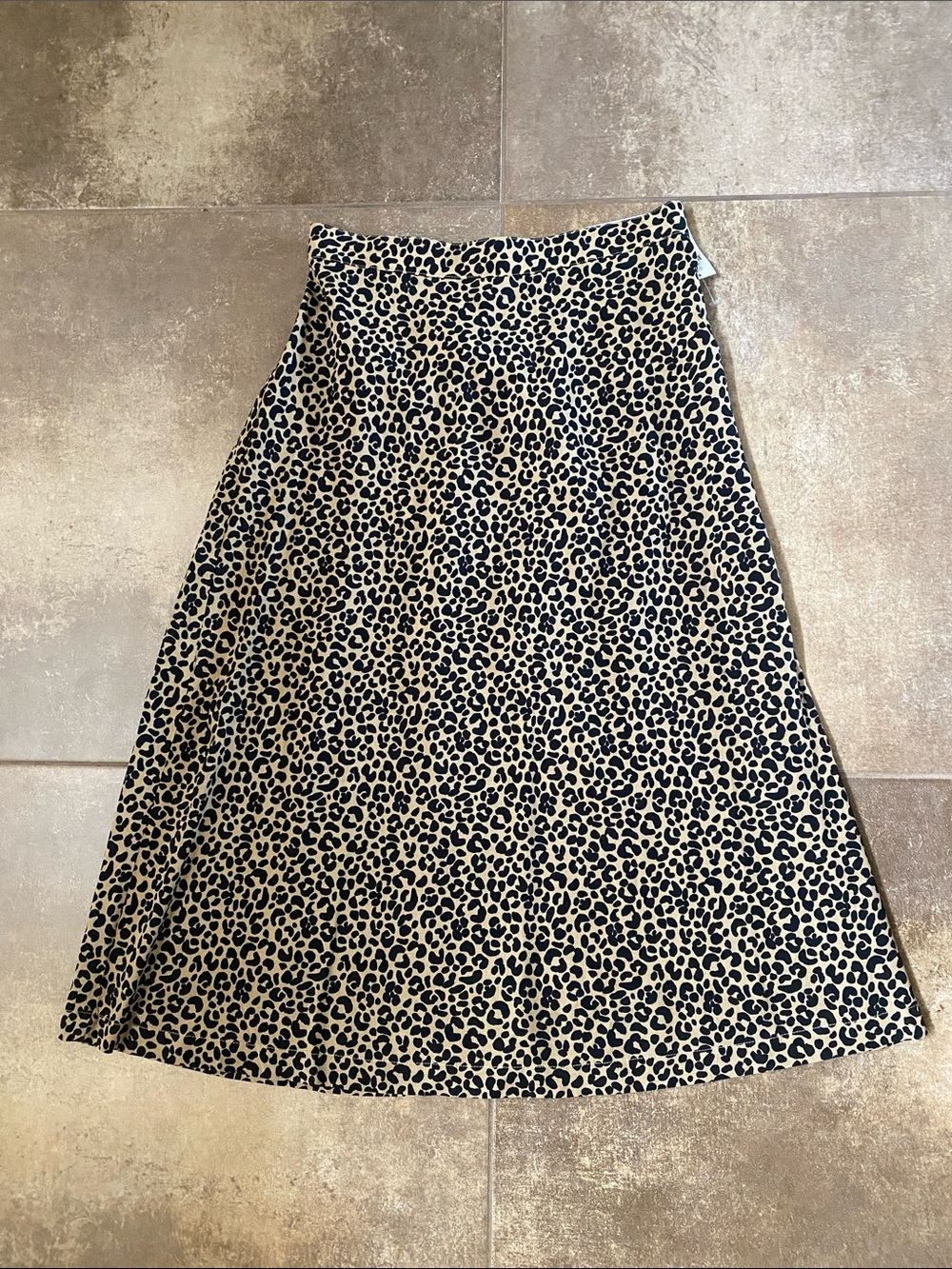 Old Navy Leopard Print A-Line Skirt — Black and Tan